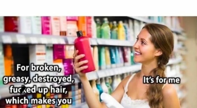 woman want tochoose shampoo