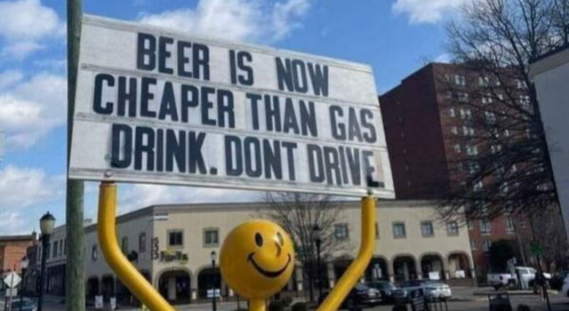 beer is ceaper than gas