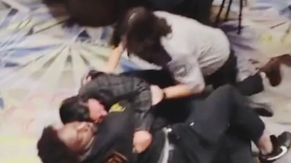 Little Dude Runs Up On Bigger Dude And Gets Chin Shattered - Glass Jaw