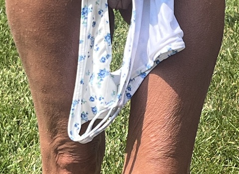Wife in yard, 58