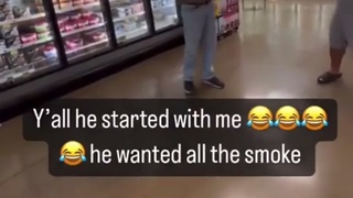 Huge bitch gets out of her mobility scooter to beat up MAGA wearing guy