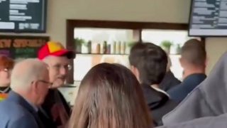 Senile Geezer Stumbling Through Coffeeshop