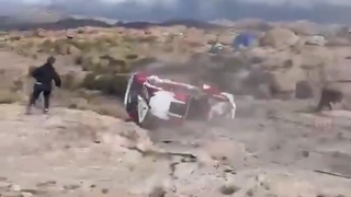 RALLY CAR FLIPS MULTIPLE TIMES!