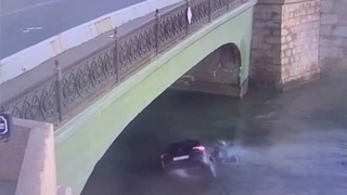 Driver Loses Consciousness, Hits Pedestrian, Crashes Into River