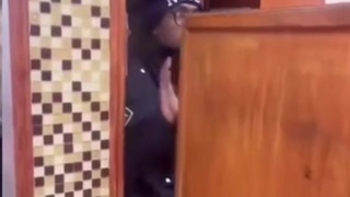 Mudslim praying in T0ILET! Gay poof!