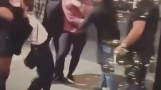 Man Can't Control His Drunk Girlfriend At A Restaurant