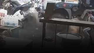 Truck Plows Into Traffic