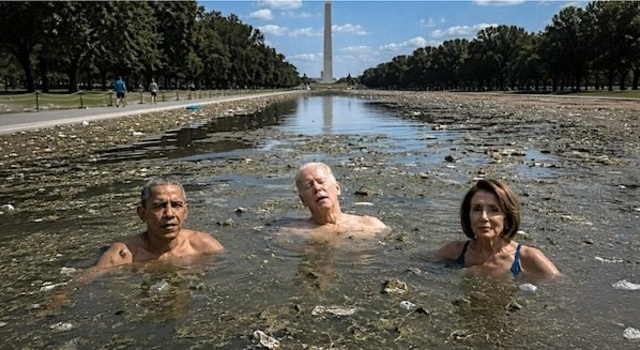 These three grifters adding shit to the Reflecting Pool.