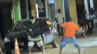 knife fight with 2 drunks