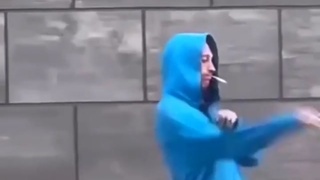 Dude performing Bullshido in public