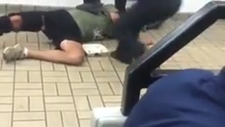 Workers Jump Vandal