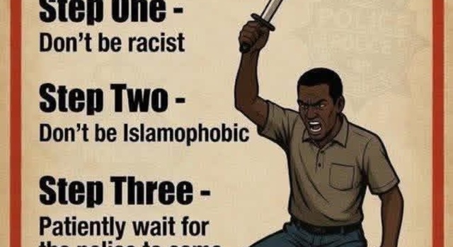 The guilty white WOKE Progressive guide to handling a beheading by a cherished Muslim Migrant