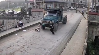Truck Knocks Height Bar Into Women