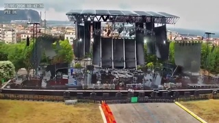 Wind Topples Stage