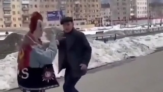 Punk picks fight with old man