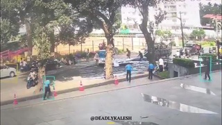 Load of Pipes From Braking Truck Kill Biker