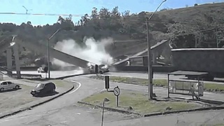 Semi Knocks Down Bridge