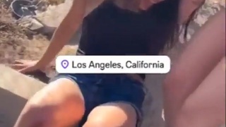 Dude doing skids ruins girls leg