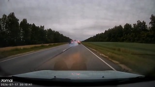 Car hit by truck disintegrates