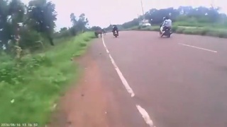 Motorcyclist Crashes Into River