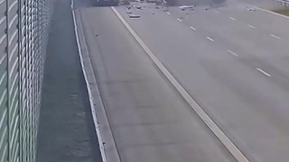 Car Carrier Hits Idle Truck