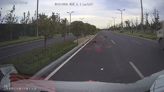Chinese truck meets Chinese bicycle