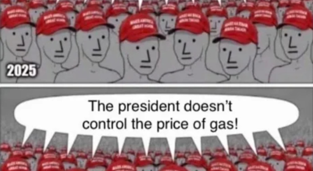 And just like that... MAGAs don't care about gas prices any more.