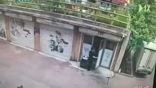WORKER EXPLODES SHOP (Two Angles)