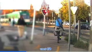 A cyclist didn't see a tram 10 meters away from him