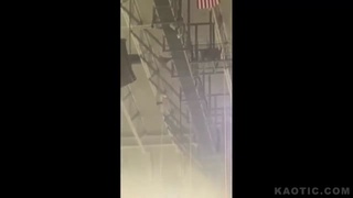 US Airman falls while rappelling at game